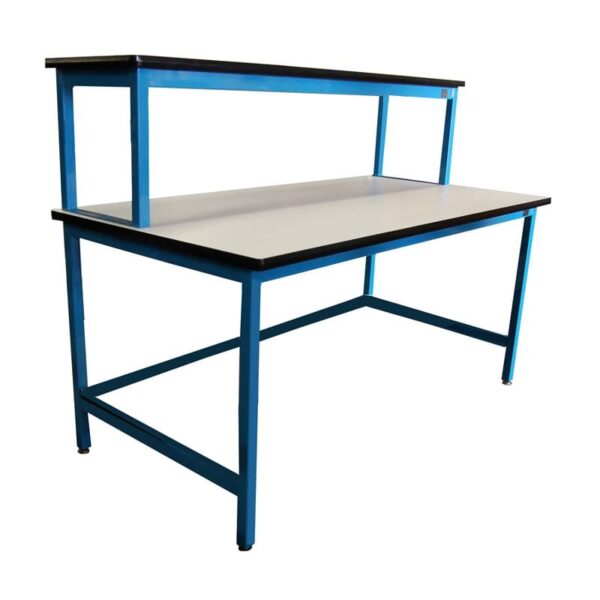 BT44 Four Leg Workbench with Single Four-Leg Riser Shelf