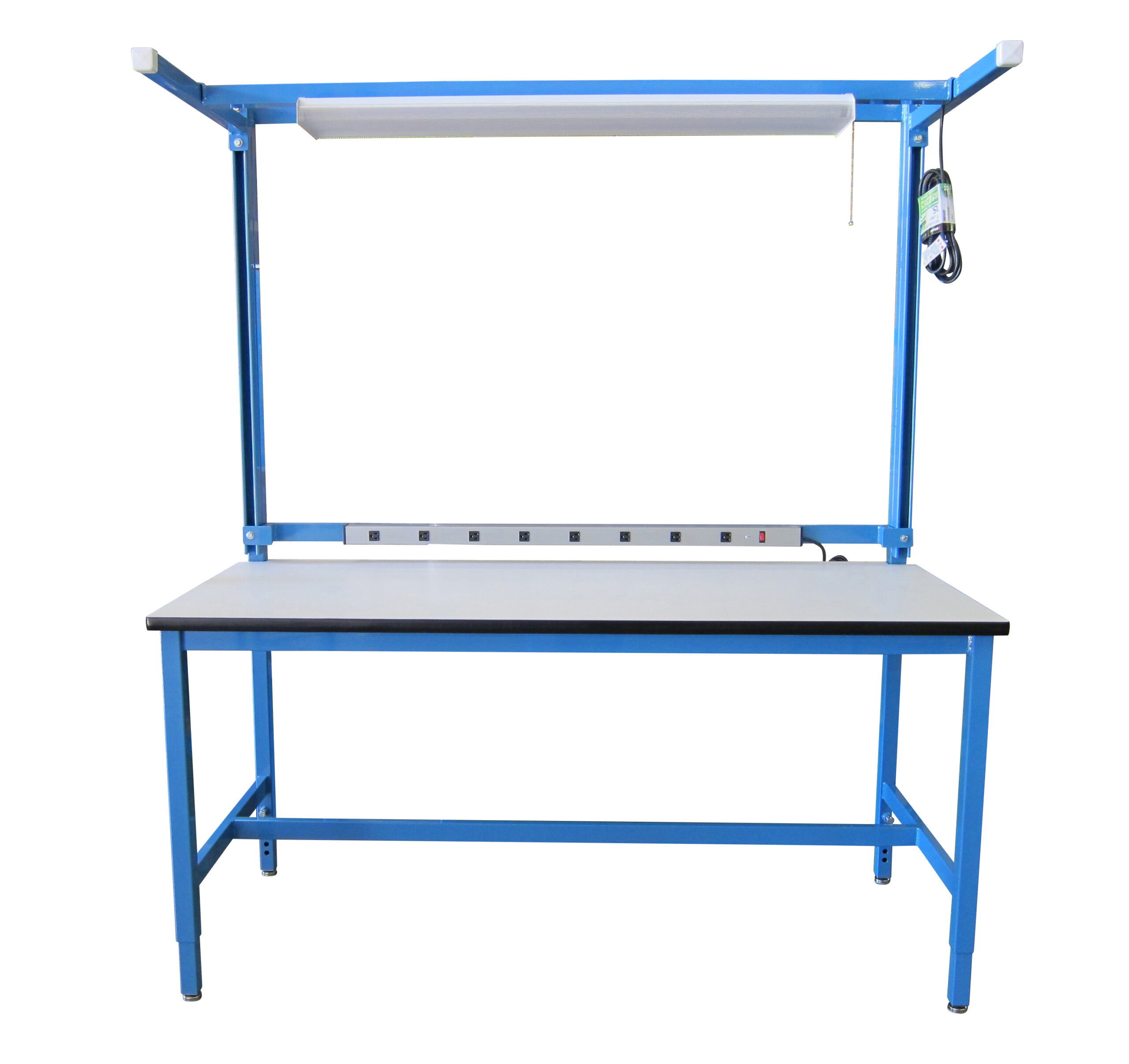 Modular Strut Channel Workbench with Overhead Lightbar
